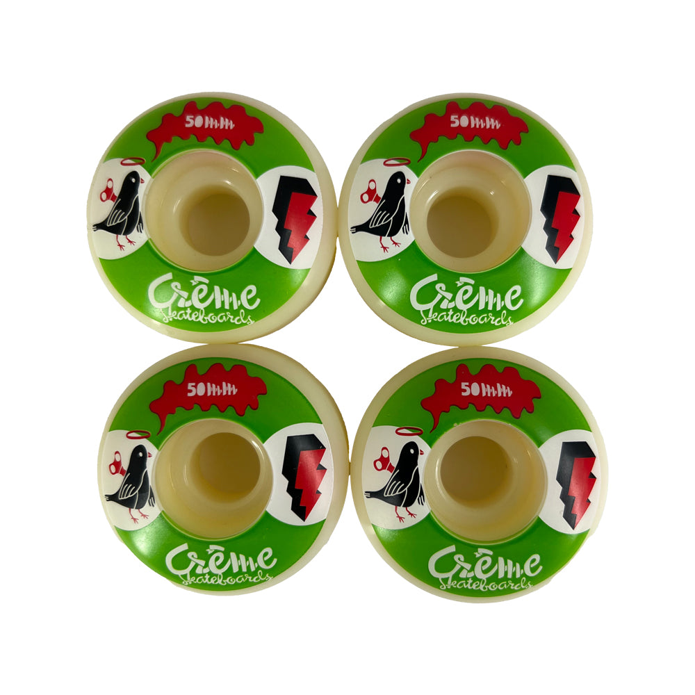 RUEDAS MONOPATIN 50MM PACK 4 UDS. BLANCO/VERDE