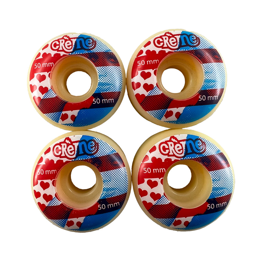RUEDAS MONOPATIN 50MM PACK 4 UDS. BLANCO/ROJO