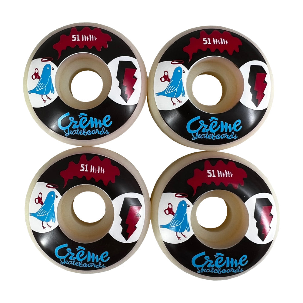 RUEDAS MONOPATIN 51MM PACK 4 UDS. BLANCO/NEGRO
