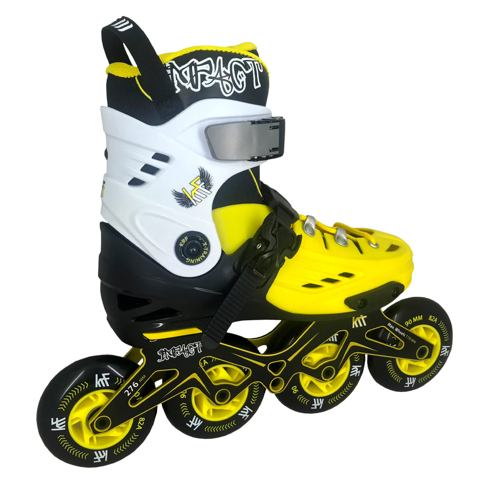 KRF PATÍN FREESKATE AJUSTABLE HARD IMPACT 4x90 AMARILLO