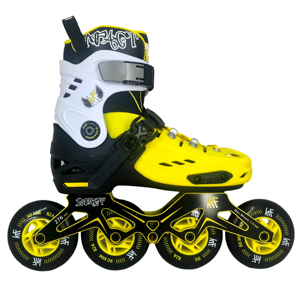 KRF PATÍN FREESKATE AJUSTABLE HARD IMPACT 4x90 AMARILLO