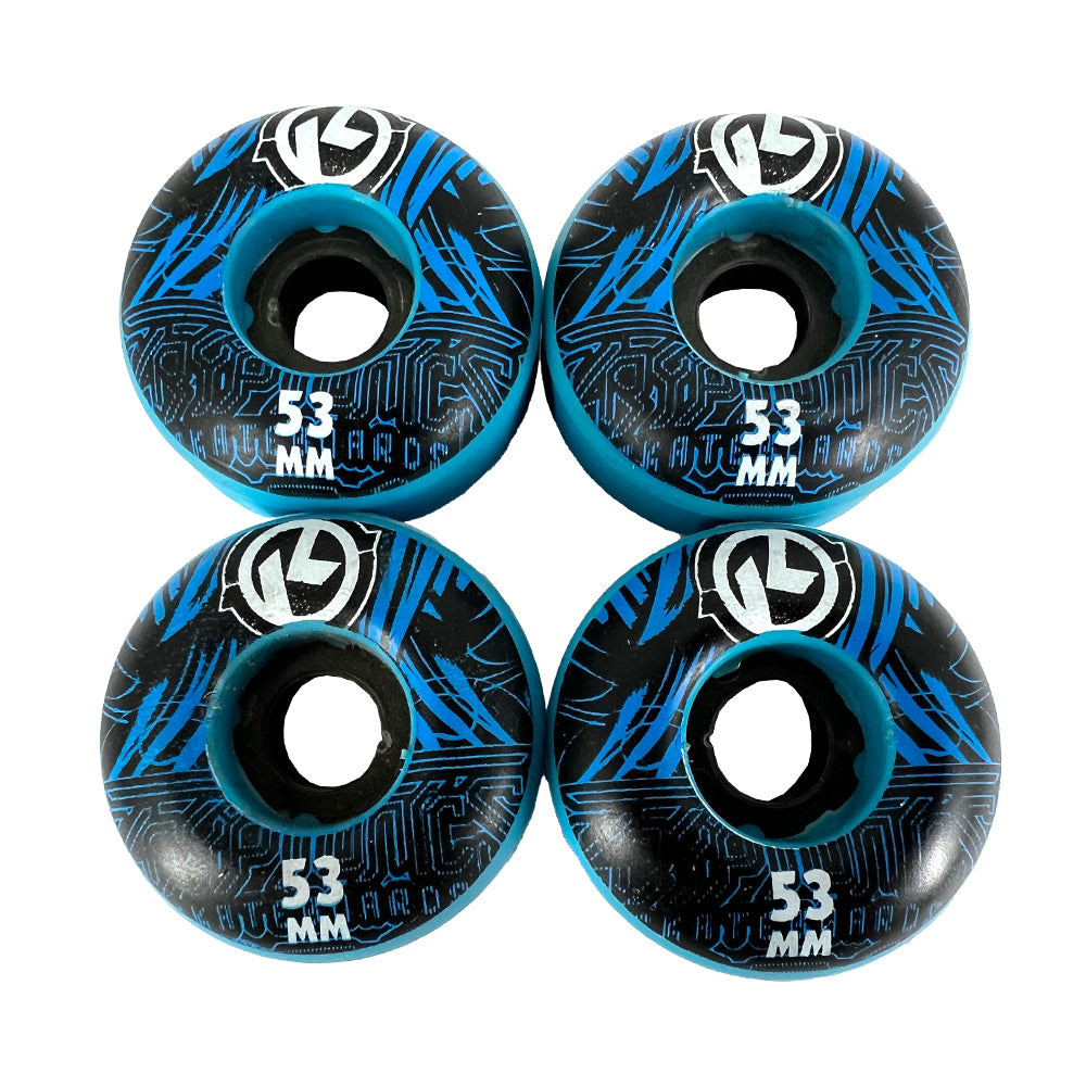 RUEDAS MONOPATIN 53MM PACK 4 UDS. AZUL/NEGRO/AZUL