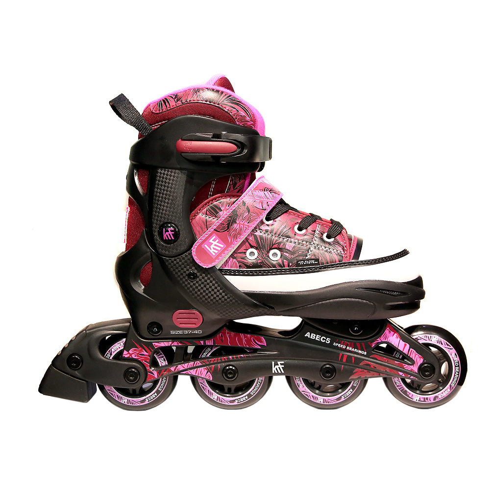 ADJUSTABLE INLINE SKATE JUNGLE PINK