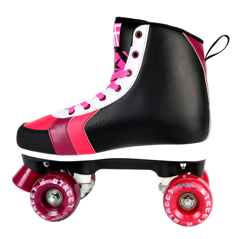 ROLLER STREET COLOR BLACK/PINK QUAD SKATE