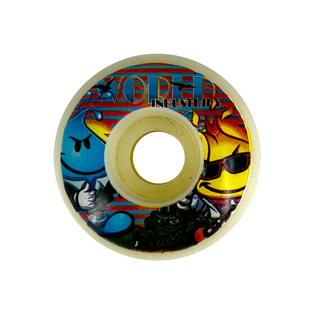 RUEDAS MONOPATIN 54MM PACK 4 UDS. BLANCO/AZUL/AMARILLO
