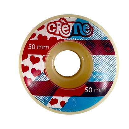 RUEDAS MONOPATIN 50MM PACK 4 UDS. BLANCO/ROJO