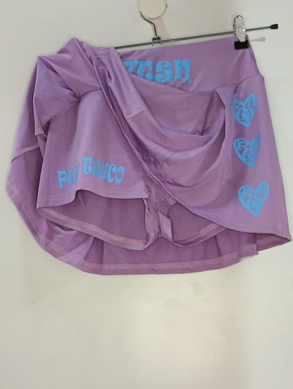 Falda pantalón morada corazon