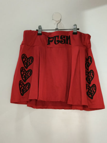Falda pantalón roja corazón