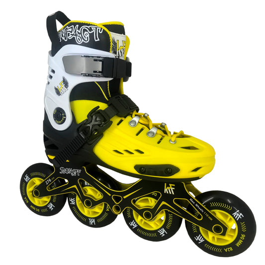 KRF PATÍN FREESKATE AJUSTABLE HARD IMPACT 4x90 AMARILLO