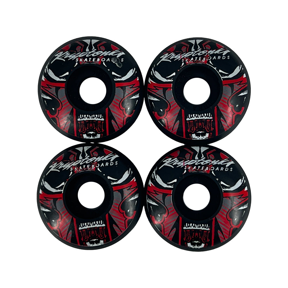 RUEDAS MONOPATIN 53MM PACK 4 UDS. NEGRO/GRIS/ROJO