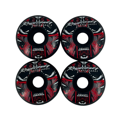 RUEDAS MONOPATIN 53MM PACK 4 UDS. NEGRO/GRIS/ROJO
