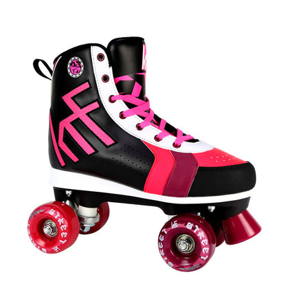 ROLLER STREET COLOR BLACK/PINK QUAD SKATE