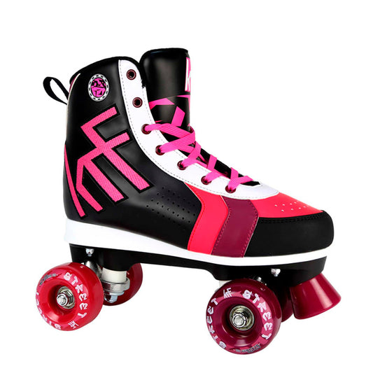 ROLLER STREET COLOR BLACK/PINK QUAD SKATE
