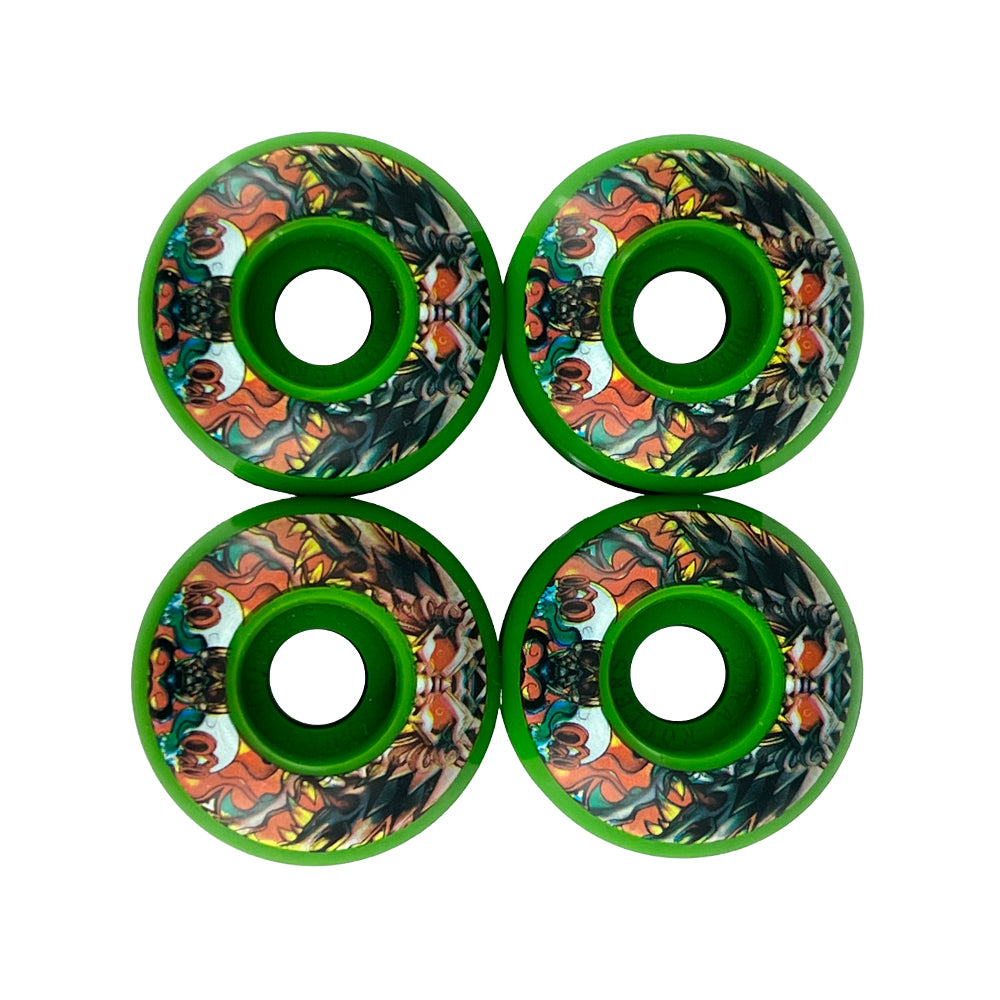 RUEDAS MONOPATIN 52MM PACK 4 UDS. VERDE/NARANJA