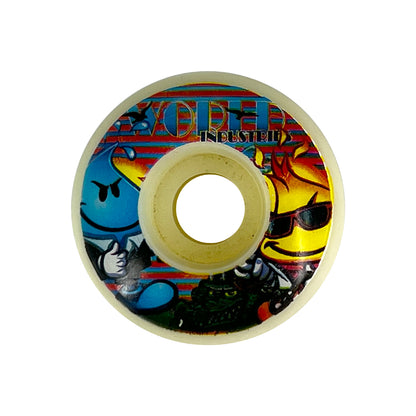 RUEDAS MONOPATIN 54MM PACK 4 UDS. BLANCO/AZUL/AMARILLO